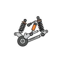 A car suspension with springs and springs vector
