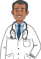 An illustration of a doctor in a white coat vector