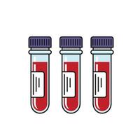 Three test tubes with blood in them vector
