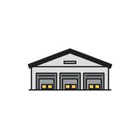 A garage with two doors and a garage door vector