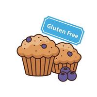 Gluten free blueberry muffins vector