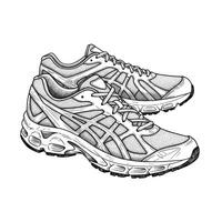 Asics running shoes coloring pages vector