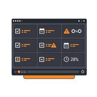 A computer screen with various icons and icons vector