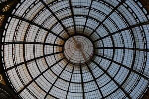 Art and Glasses decorated walls and roof of Gallery Vittorio Emanuele in Milano. photo