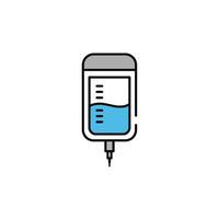 A syringe with water in it on a white background vector