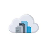 A cloud with buildings in it vector
