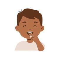 A Diverse Race Child Taking a Gummy Vitamin vector