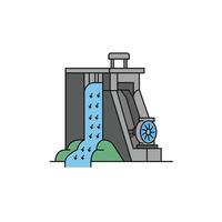 A water pump with a waterfall coming out of it vector