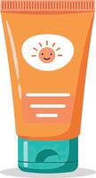 Sunscreen tube with a smiling face on it vector