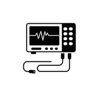 An electronic device with a heartbeat monitor icon vector