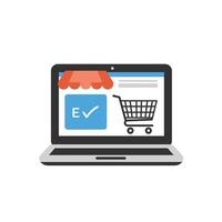 An e - commerce website with a shopping cart vector