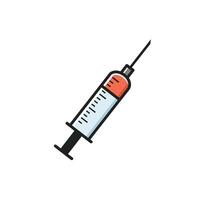 An injection syringe on a white background vector