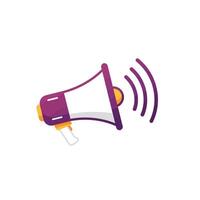 A purple megaphone icon on a white background vector