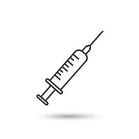 An injection syringe icon on a white background vector