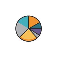 A pie chart icon on a white background vector