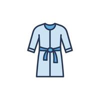 A blue robe with a belt on it vector