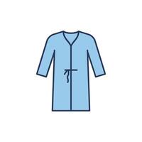 A blue robe with a tie on the front vector
