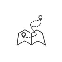 A map with a pin pointing to it vector