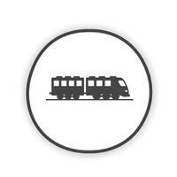 A black and white train icon on a white background vector