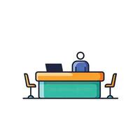 A man sitting at a desk with a laptop vector