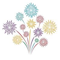 Colorful fireworks on a white background vector