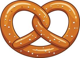 A pretzel is shown in a cartoon style vector