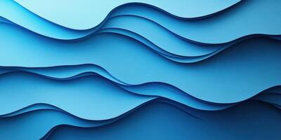 Fluid patterns of blue waves create a tranquil and modern background for design projects photo