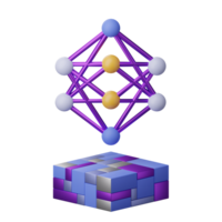 Neural Network Architecture 3D element illustration png