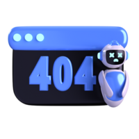 Web Robot 404 3D element illustration png