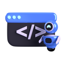 Chat Robot Code 3D element illustration png