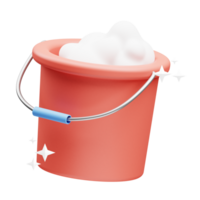bucket with bubble 3D element illustration png