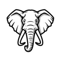 An elephant head with tusks on it vector