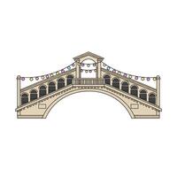 A bridge with a sign that says bridge vector