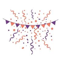 A banner with confetti and streamers vector