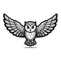 An owl with wings spread out on a white background vector