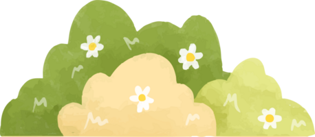 Sunny Floral Bush Watercolor png
