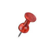 A red push pin on a white background photo
