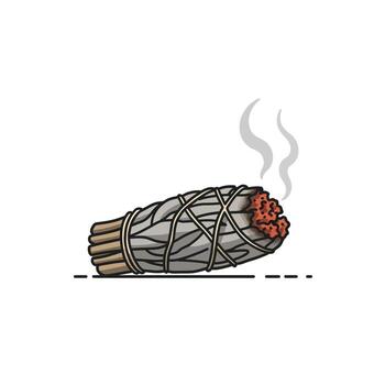 A bundle of sticks with smoke coming out of it vector