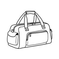A drawing of a duffel bag vector
