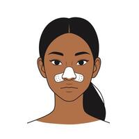 A woman with a nose piercing and a nose piercing vector