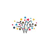 A colorful logo with a bunch of colorful confetti vector