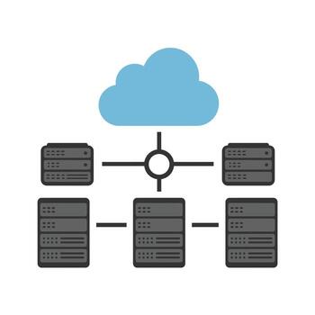 Cloud computing and data storage vector