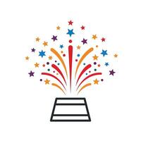 Fireworks icon with stars and fireworks vector
