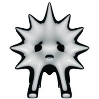 A white star shaped object with a face on it png