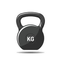 A black kettlebell on a white background vector