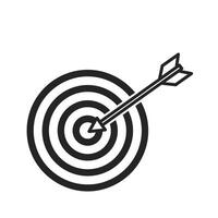 An arrow in the center of a target vector