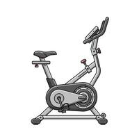 An exercise bike is shown on a white background vector