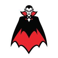 A vampire with red and black cape vector