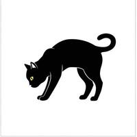 Black cat silhouette on white background vector