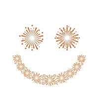 There Is a Smiley Face Made Out of Fireworks and Stars. vector
